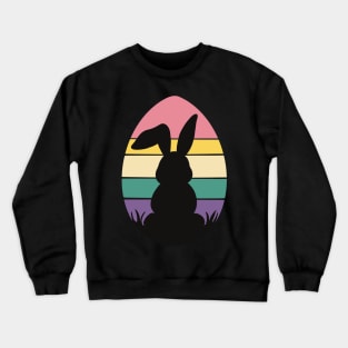 Easter Egg and Bunny Retro Sunset Crewneck Sweatshirt